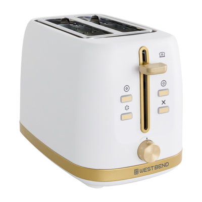 West Bend Timeless 2-Slice Toaster, in White/Gold