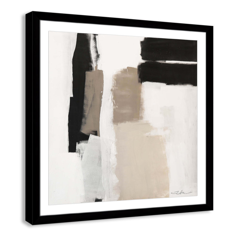«Earth Scapes II-A» par Casa Fine Arts, H 37,5 po x l 37,5 po x P 2 po, Cadre cube noir