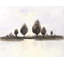 «Abstract Landscape of Trees» - reproduction matte encadrée brune