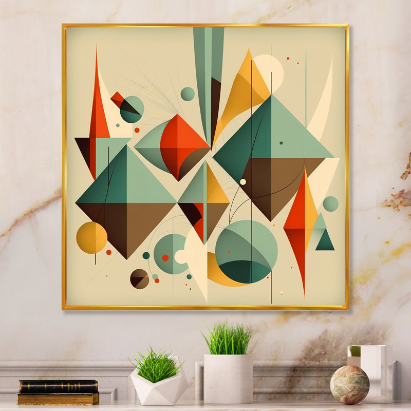 Aula - reproduction sur toile avec cadre flottant, L 36 po x H 36 po, Or