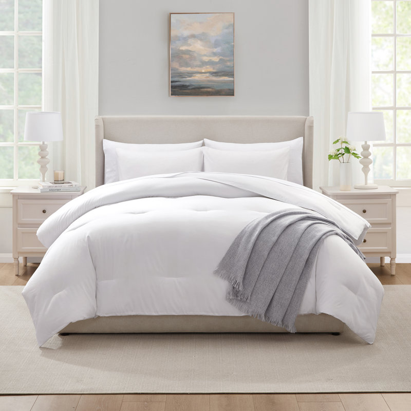 Soft Microfiber 7 Piece Comforter Set with Sheets, Full / Double Comforter + 6 Additional Pieces, White