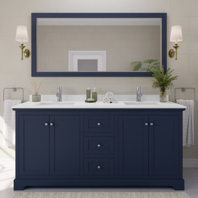 Avery 72'' Double Bathroom Vanity with Marble Top