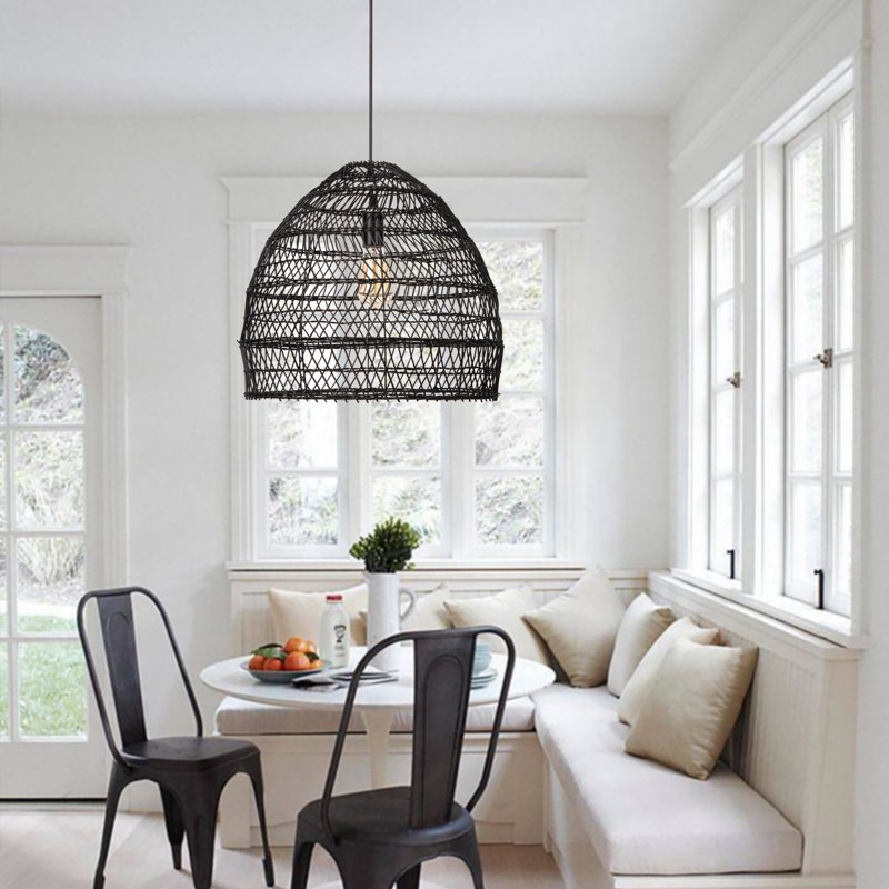 Aracelie 1 - Light Black Dome Pendant, 15.74" H x 17.71" W x 17.71" D