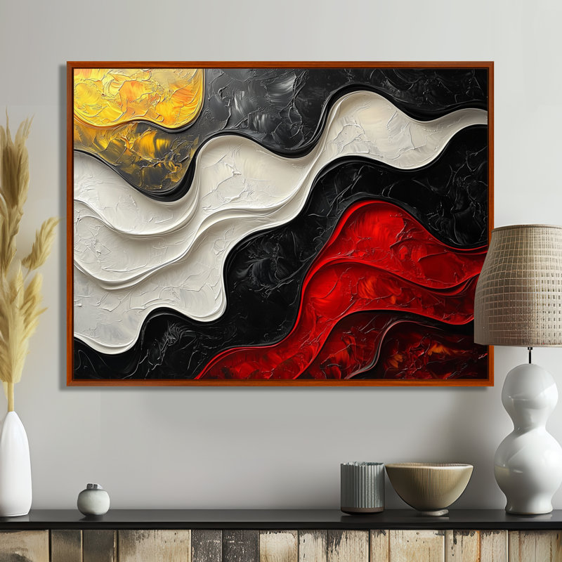 Westrick - Abstract Canvas Art Print, Brun, 12" H x 20" W, Impression encadrée flottante