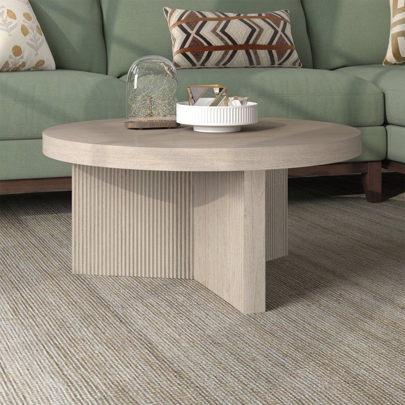 Pedestal Coffee Table, Cream