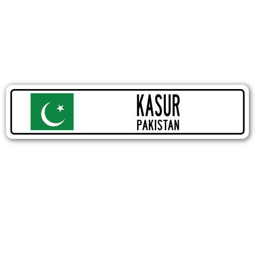 Plaque de rue Kasur, H 6 po x l 24 po x P 1 po