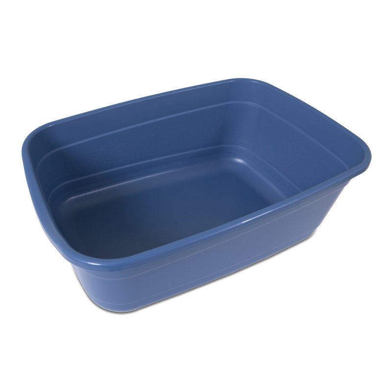Giant Blue Plastic Open Cat Litter Box