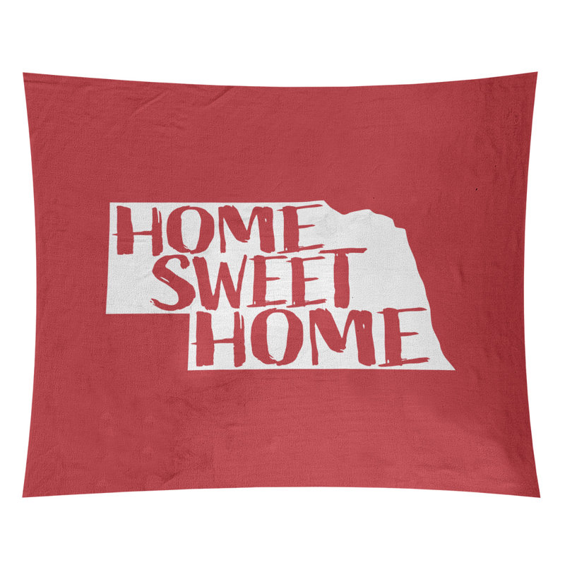 Tapisserie Home Sweet Nebraska, H 27,5 po x l 37,5 po, Rouge