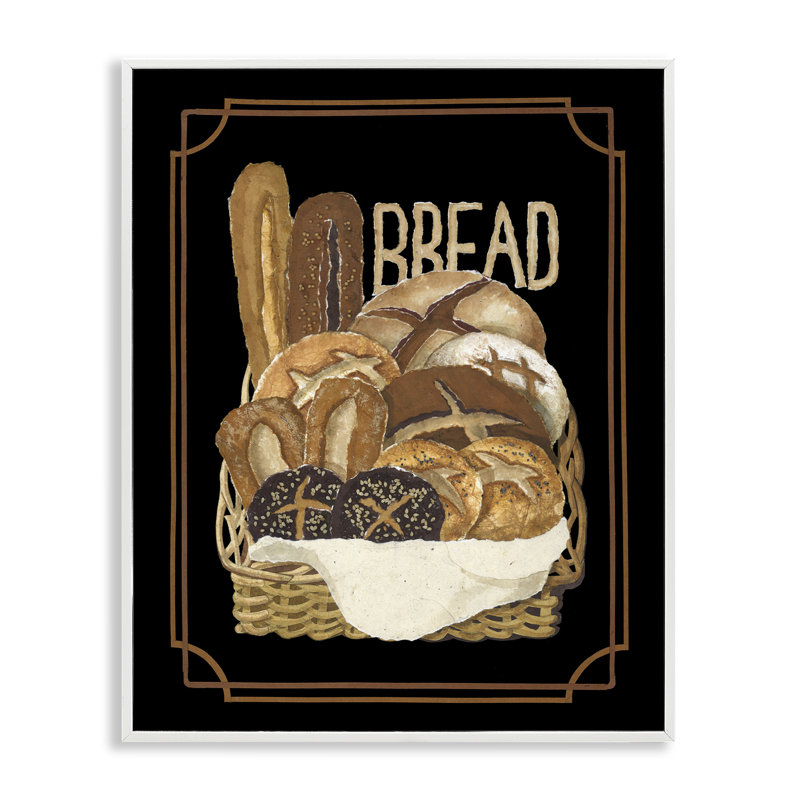 Panier à pain traditionnel par Nancy Overton, Estampe numérique encadrée blanc bord de mer, H 20 po x l 16 po