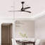 Ventilateur de plafond 52 po, intérieur et extérieur avec éclairage et télécommande, moteur réversible silencieux, 6 vitesses, 3 couleurs, pour salon de patio, chambre à coucher, bureau, intérieur