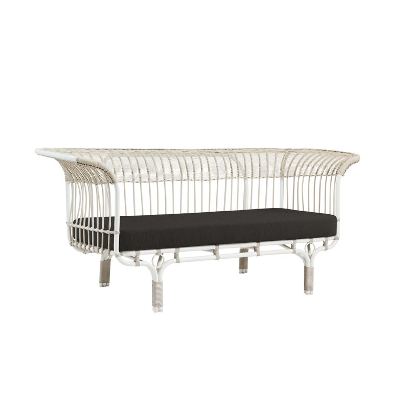 Franco Albini Belladonna Outdoor Sofa, Dove White, Black