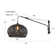 Cilo Plug-In Adjustable Swing Arm Wall Lamp In Matte Black Extendable Arm Rattan Shade
