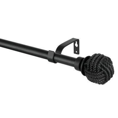 Debuono Adjustable Single Curtain Rod Overall Width x 0.75" Diameter