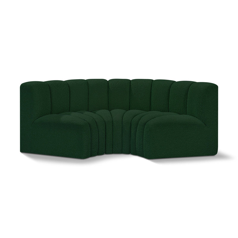 Hollybeth Upholstered Sofa & Chaise, Green Boucle Fabric
