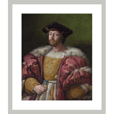 Portrait of Lorenzo de Medici Duke of Urbino holding a gold box by Raphael -Framed Giclee Print