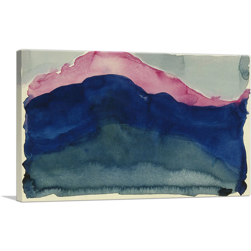 «Pink and Blue Mountain 1916» par Georgia O-Keeffe, reproduction d'art sur toile tendue, H 18 po x l 26 po x P 1,5 po