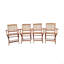 Ensemble de salle à manger pliable pour patio, 4 chaises pliantes, intérieur et extérieur universel, teck
