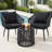 3 Pieces Patio Rattan Bistro Conversation Set, Outdoor All-Weather Wicker Furniture, Black-1271051749