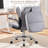 Criss Cross Ergonomic PU Leather Office Chair with Flip up Backrest and Armrests-124594316