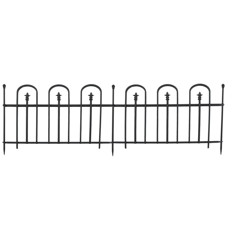 Corsair 30.5'' H x 37.5'' W Steel Decorative Border Fence With Posts