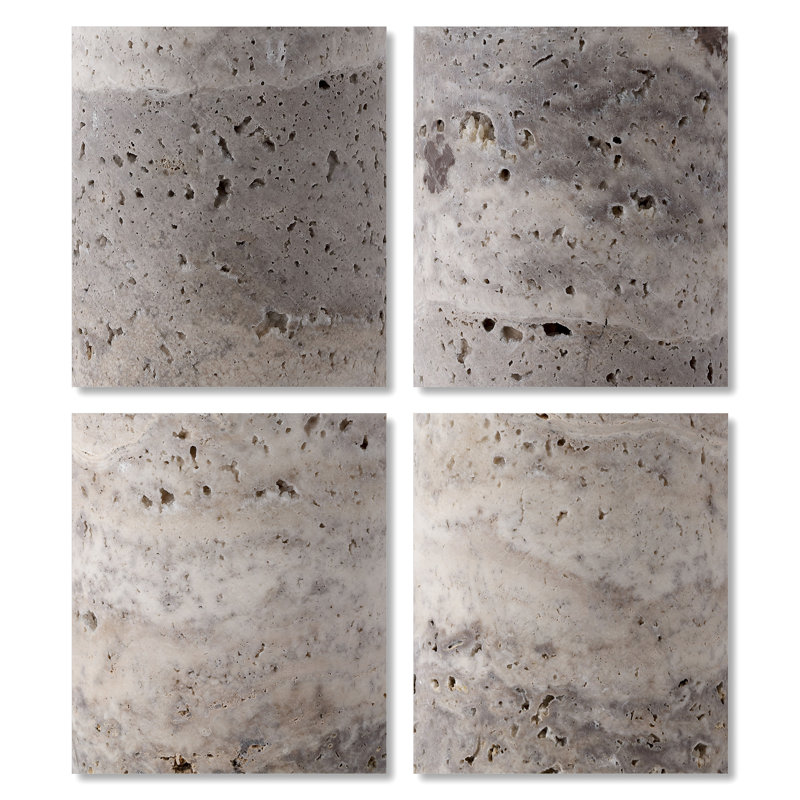 Scanlon Providence Stone Table Lamp, Dark Brown Travertine