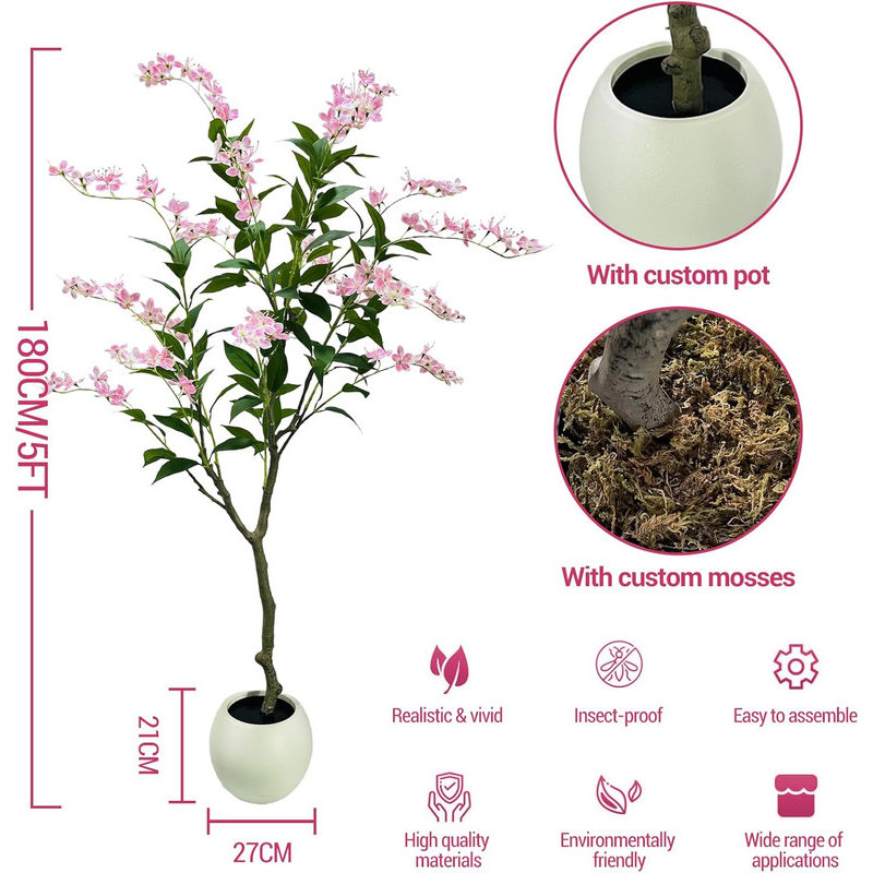 Faux Tree in Pot, 180 cm x 27 cm