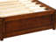 Lit plateforme simple en noyer avec lit gigogne escamotable