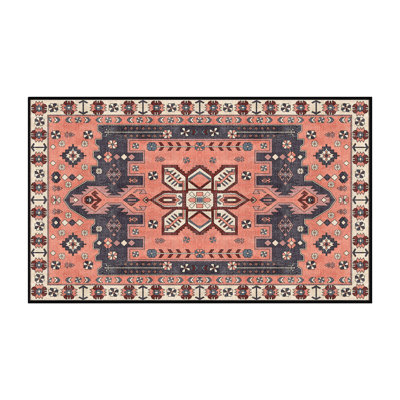 Tapis oriental en chenille / polyester tissé à la main Fitnat
