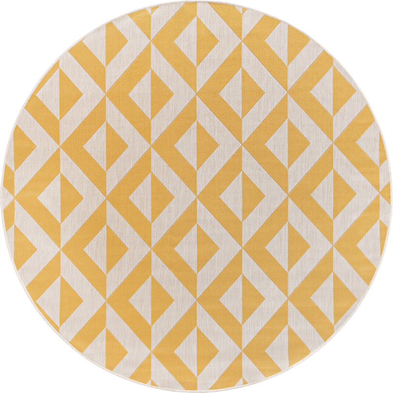Geometric Indoor / Outdoor Rug, Round 6'7"