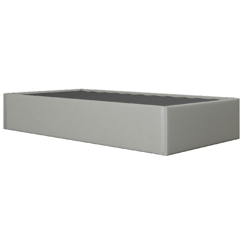 Sapan Upholstered Bed, Vintage Leather Light Gray, Twin