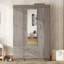 Armoire à trois portes avec miroir et beaucoup de rangement-1202123810