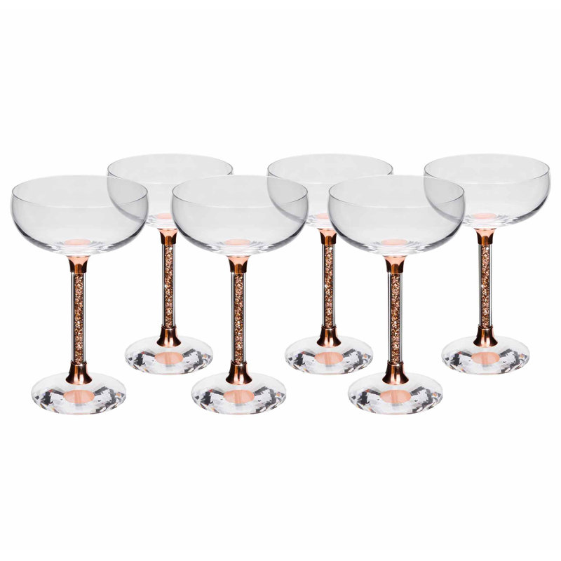 Vetrina Stem Coupe Glass Set, Pink