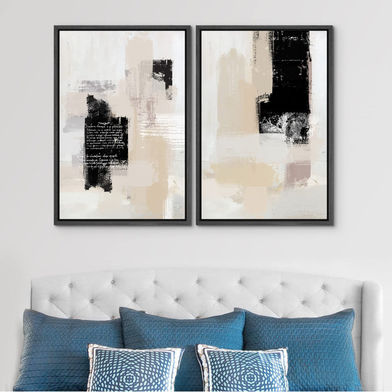«Graffiti Style Paint Stroke Collage», 2 pièces, H 36 po x l 24 po, Noir