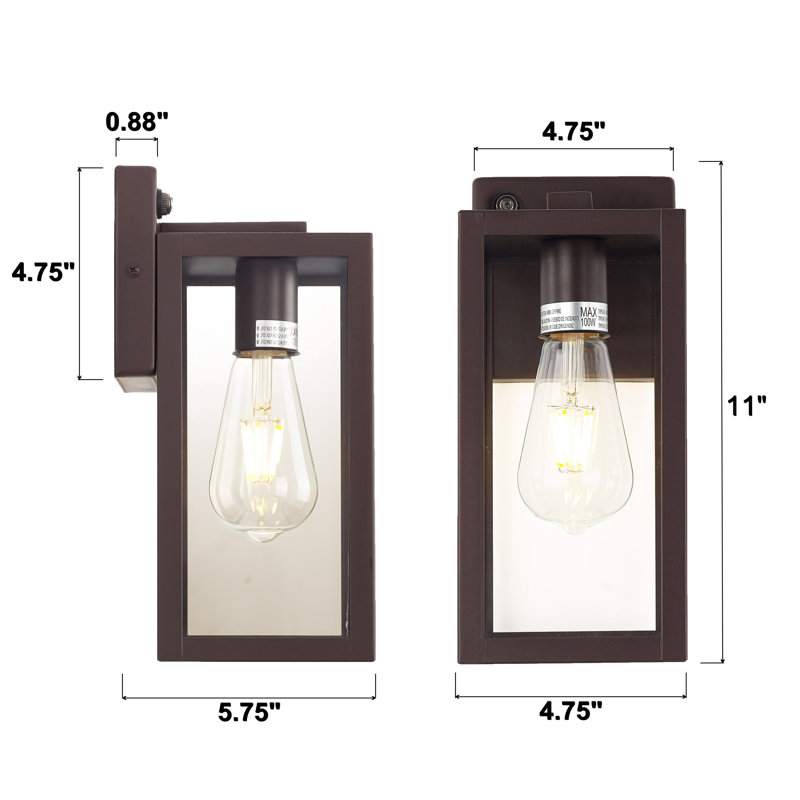 Reinel Wall Light, 11" H x 4.75" W x 5.75" D, 2 Lights