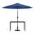 Saville Black Steel Framed 30" x 48" Faux Teak Patio Table-Tan 9FT Patio Umbrella-Base-531071361
