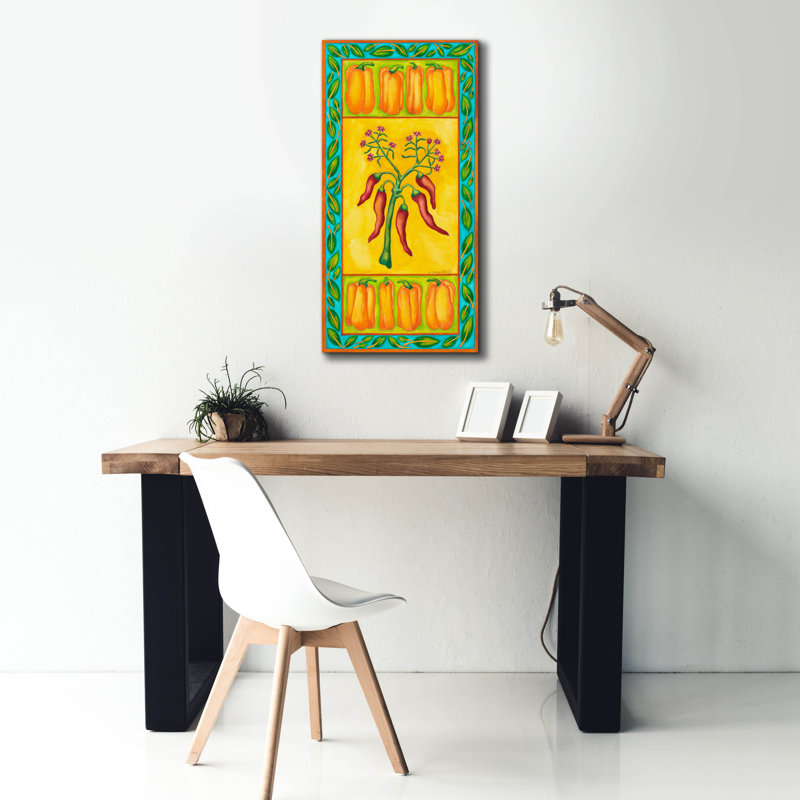 "Peppers with Multi Red" par Andrea Strongwater, art mural sur toile, 30 po x 60 po, H 40 po x l 20 po