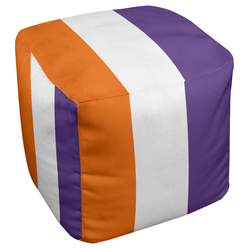 Repose-pieds Stripes, Orange / blanc / mauve
