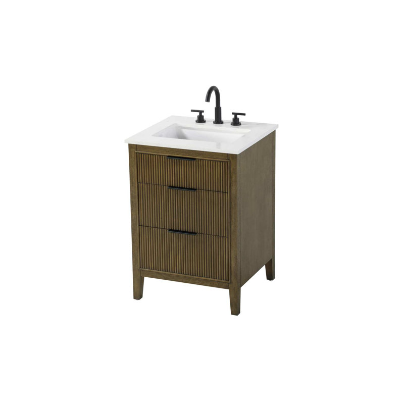 Meuble-lavabo simple 24 po en chêne noisette, Noisette chêne, 24"