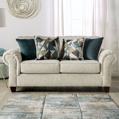 72.4" W Transitional Loveseat, Beige