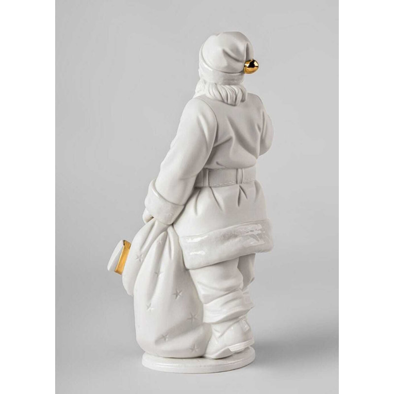 Santa Is Here, White/Gold
