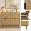 Slim Freestanding Shoe Cabinet for Entryway – Narrow Wooden Hallway Organizer, Natural Wood Color