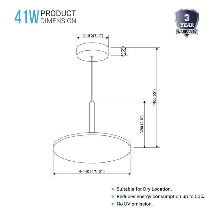 Luminaire suspendu en forme de bol à 1 lumière DEL Aela, Aluminium