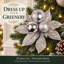 Décorations de Noël en forme de poinsettia à paillettes argentées (lot de 12)-1378657540