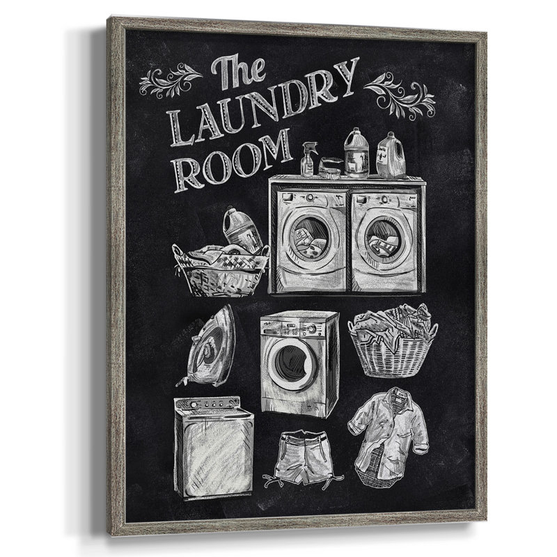 Laundry Room Framed Print - Solid Wood, 30" H x 24" W
