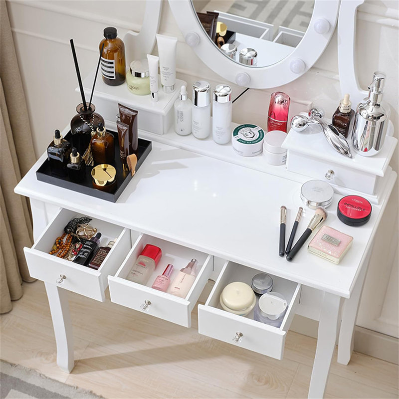 Ensemble de coiffeuse et tabouret de maquillage