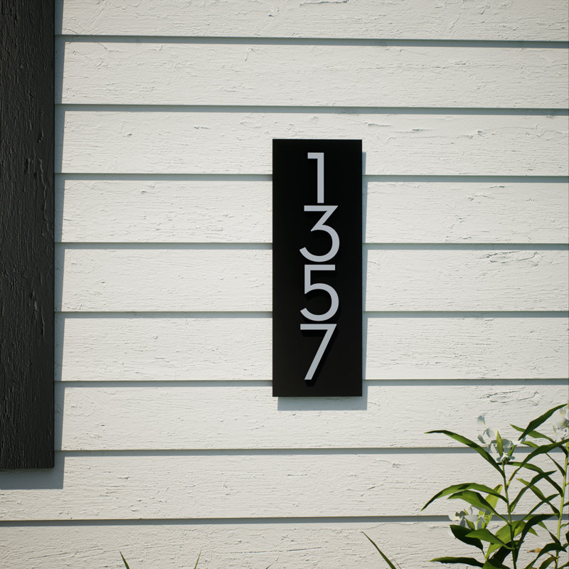 Plaque d'adresse murale Simply Sweet, Argent, Oui, Noir