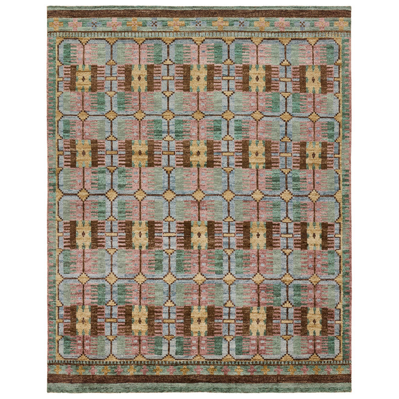 Jaipur Living Romy HAZ02 Handknotted Contemporary Multicolor and Green Area Rug (6'x9'), Rectangle 6' x 9'