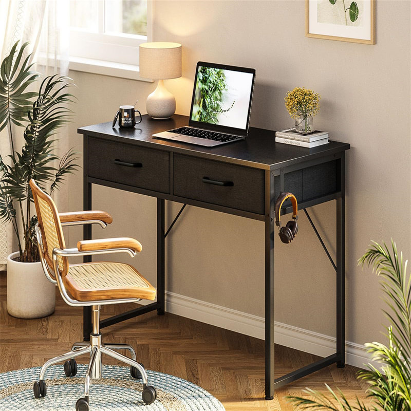 Billens Metal Base Computer Table, Black