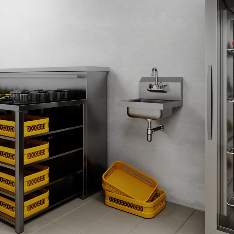 Lavabo à main en  15 po x 15 po avec robinet