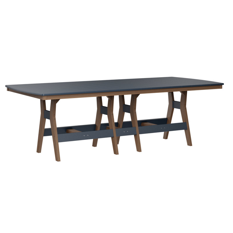 Harbor Outdoor Bar Table, Antique Mahogany, Navy Blue